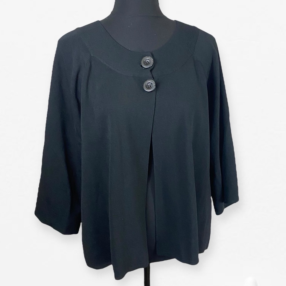 Cable & Gauge Black Button-Front Cape style Jacket XL